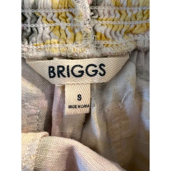 Briggs‎ Women’s Floral Linen Blend Pull On Summer Shorts Size S White Yellow - Picture 5 of 5